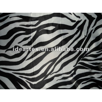 Zebra do poliéster impresso tecido de cetim para o vestido da senhora